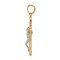 10K Gold & Rhodium Plated Crucifix Pendant Jewelry Charm 30mm x 14mm